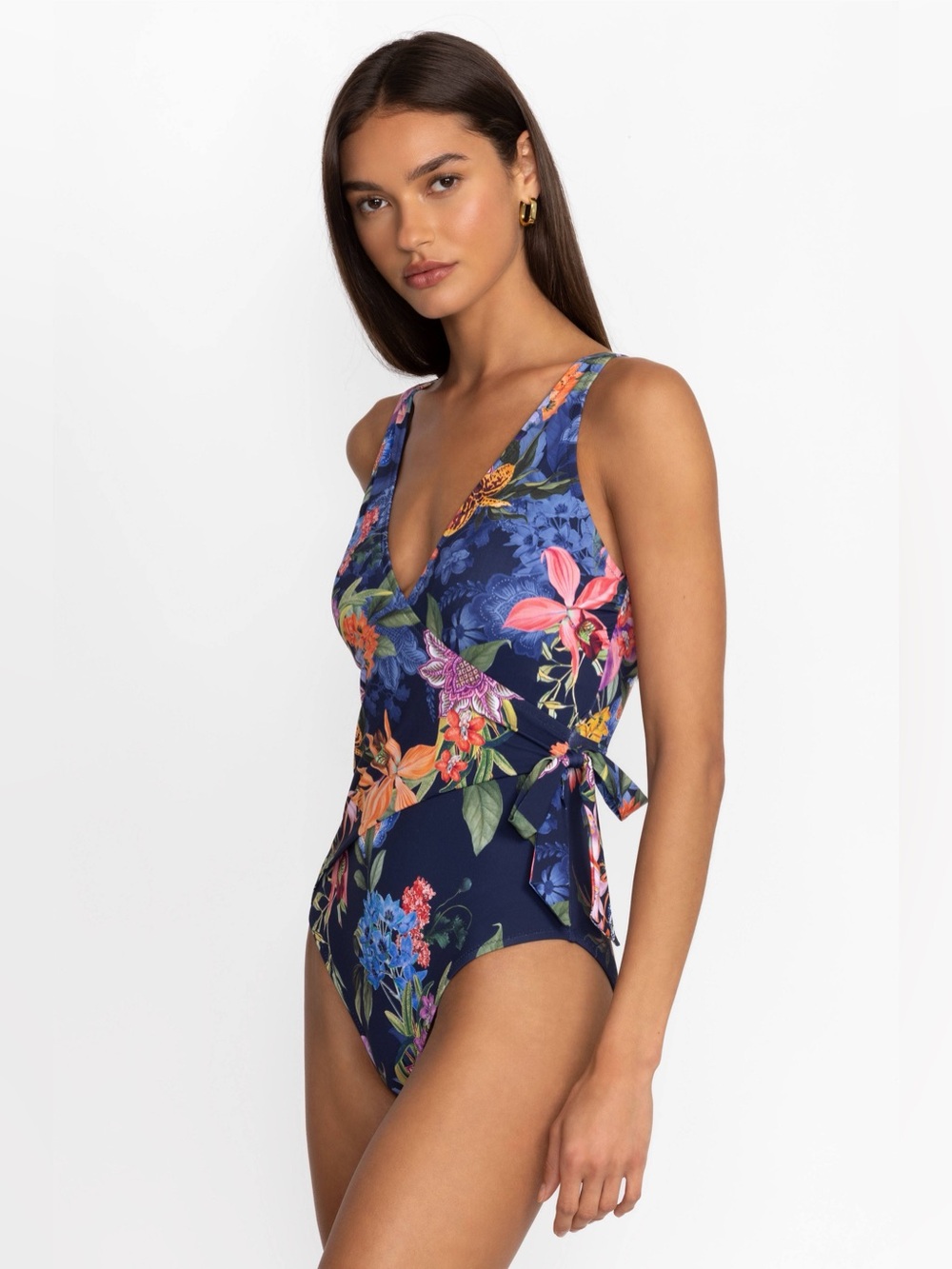 Johnny Was neon jungle wrap one piece swimsuit size large